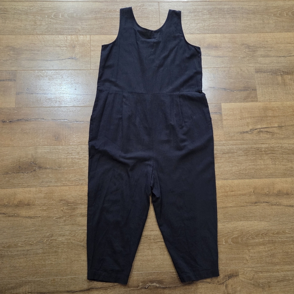 Eileen Fisher Wmns Organic Cotton Linen Relaxed Jumpsuit M Minimal Cottage Norm - Picture 8 of 10